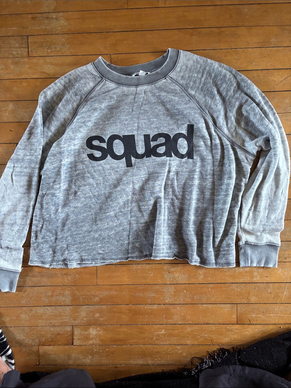 EUC American Eagle Outfitters Gray 'Squad' Crewneck Oversized Boxy Sweatshirt